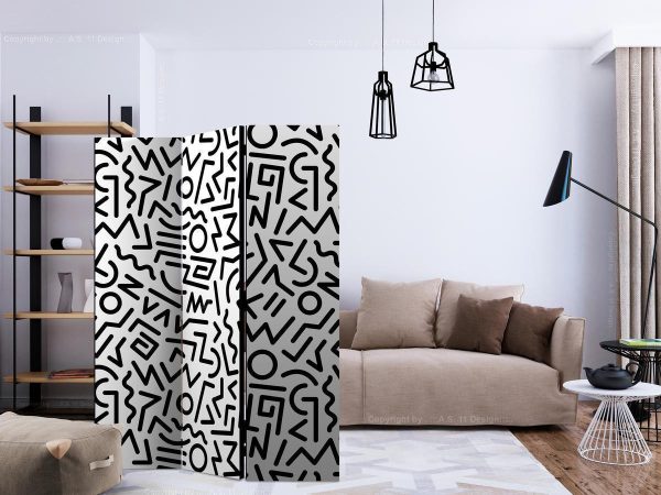 Room Divider - Black and White Maze