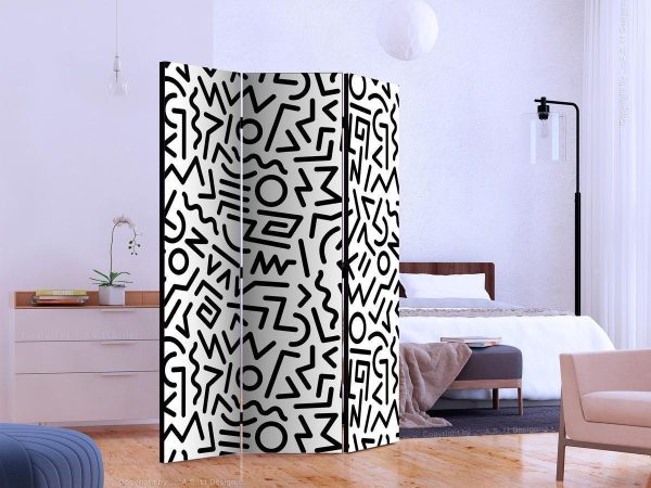Room Divider - Black and White Maze