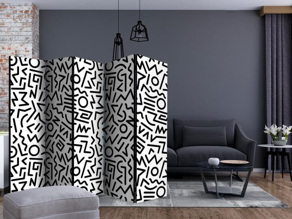 Room Divider - Black and White Maze II