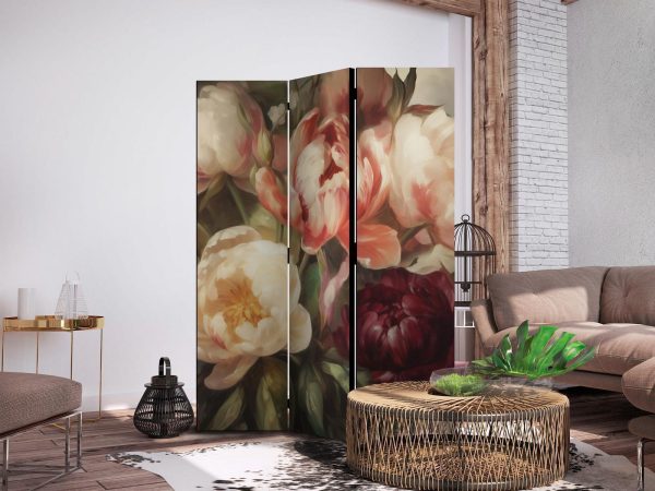 Room Divider - Blooming Peonies - Charismatic Flowers Bathed in Sunlight - Image 3