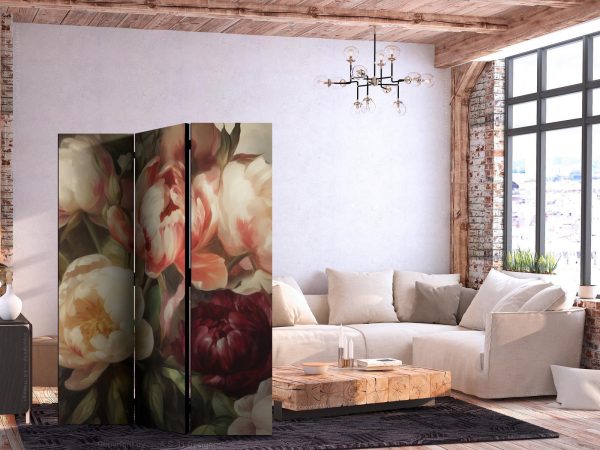 Room Divider - Blooming Peonies - Charismatic Flowers Bathed in Sunlight - Image 2