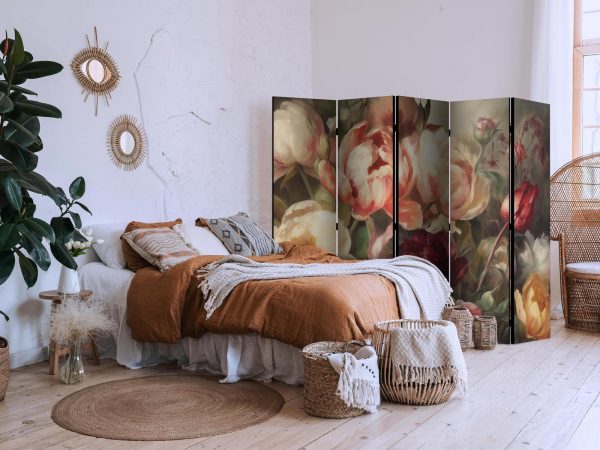Room Divider - Blooming Peonies - Charismatic Flowers Bathed in Sunlight - Image 3