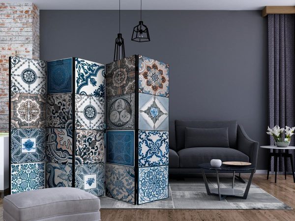Room Divider - Blue Arabesque II