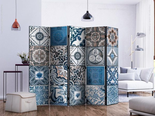 Room Divider - Blue Arabesque II