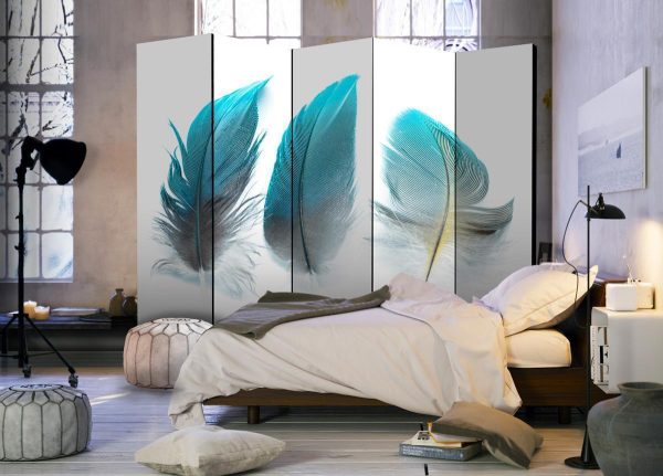 Room Divider - Blue Feathers II