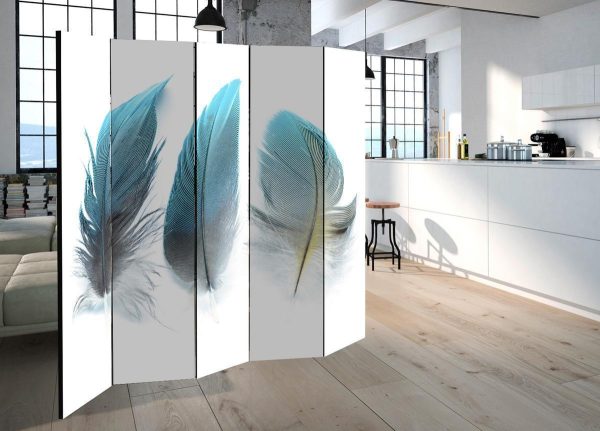 Room Divider - Blue Feathers II