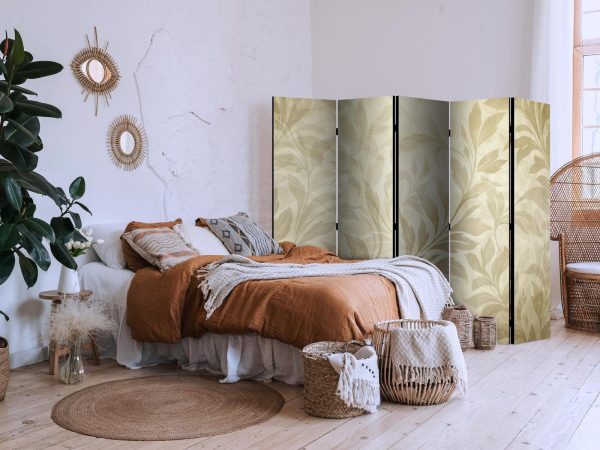 Room Divider - Botanical Motif with Leaves and Vines in Sandy Colors - Image 3