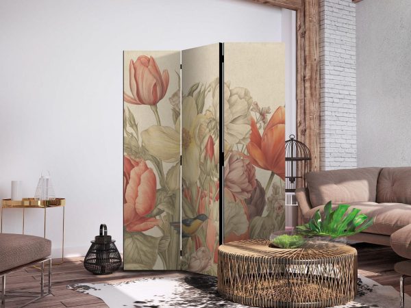 Room Divider - Bouquet with Tulips - Colorful Flowers on a Light Background - Illustration - Image 3