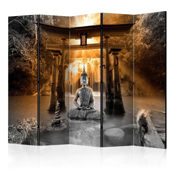 Room Divider - Buddha Smile (Orange) II