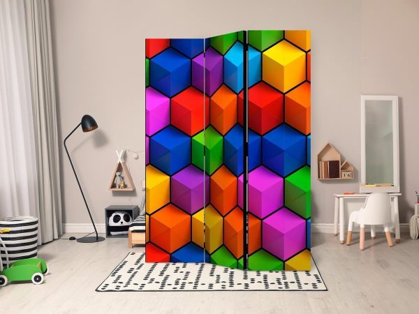 Room Divider - Colorful Geometric Boxes