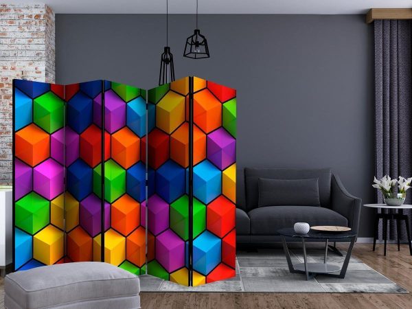 Room Divider - Colorful Geometric Boxes II