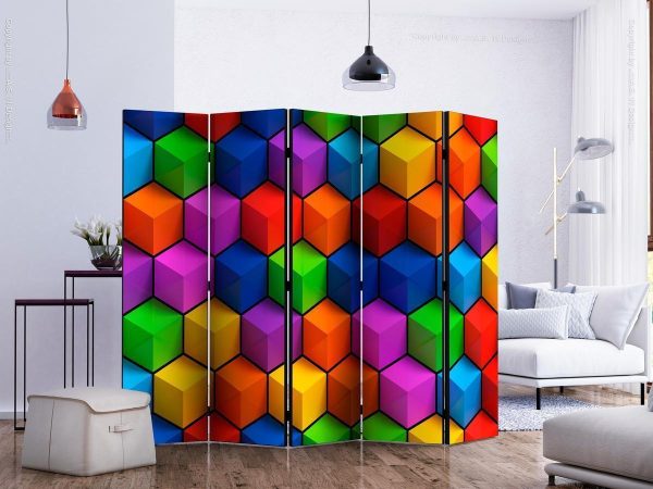 Room Divider - Colorful Geometric Boxes II