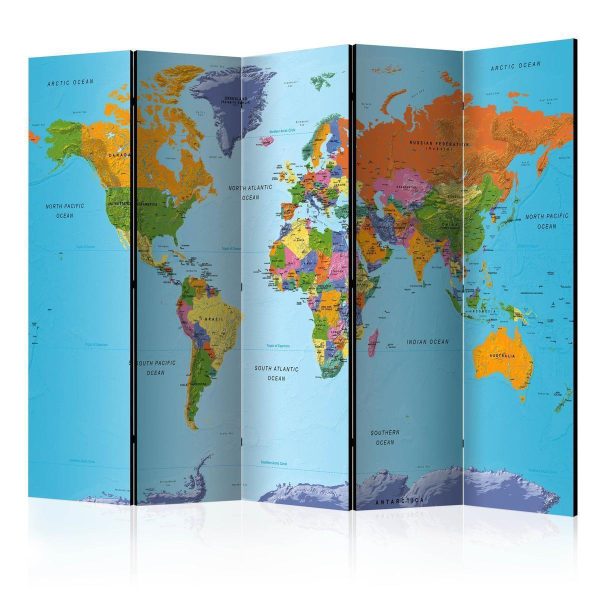 Room Divider - Colourful Geography