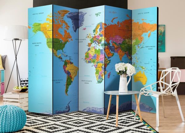 Room Divider - Colourful Geography