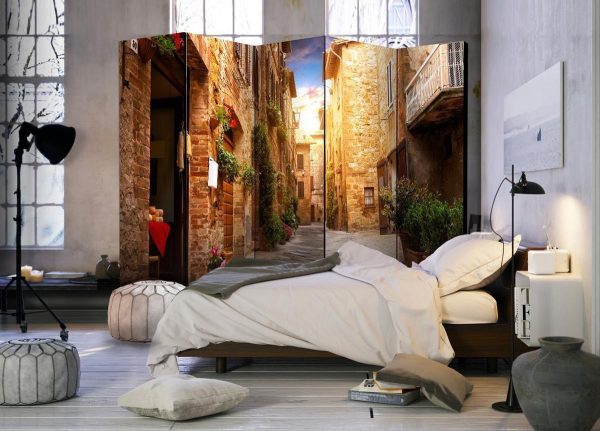 Room Divider - Colourful Street in Tuscany II