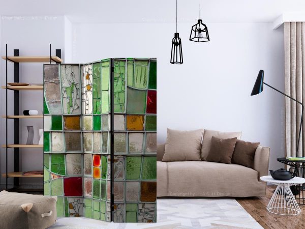 Room Divider - Emerald Stained Glass