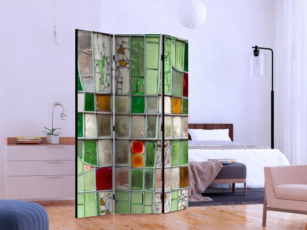 Room Divider - Emerald Stained Glass