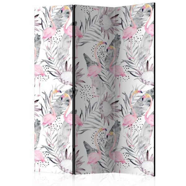 Room Divider - Flamingos and Twigs