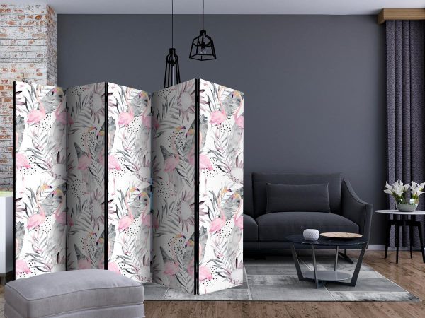 Room Divider - Flamingos and Twigs II