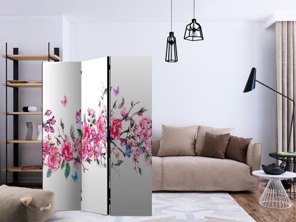 Room Divider - Flowers and Butterflies
