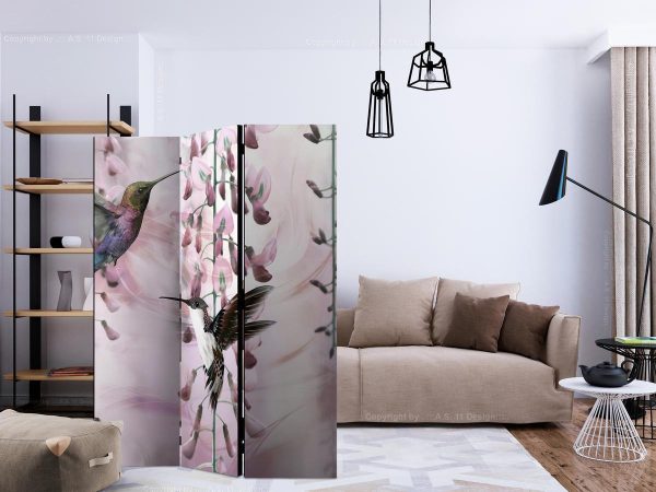 Room Divider - Flying Hummingbirds (Pink)