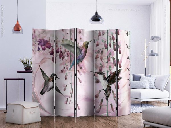 Room Divider - Flying Hummingbirds (Pink) II