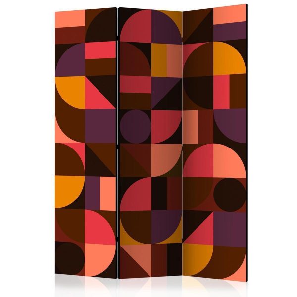 Room Divider - Geometric Mosaic (Red)