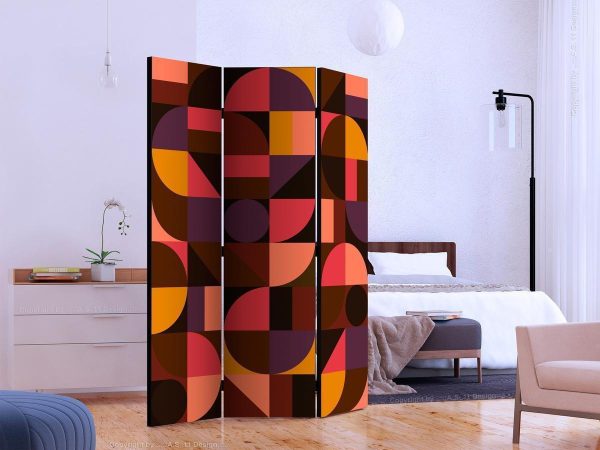 Room Divider - Geometric Mosaic (Red)