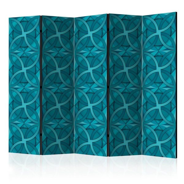 Room Divider - Geometric Turquoise II
