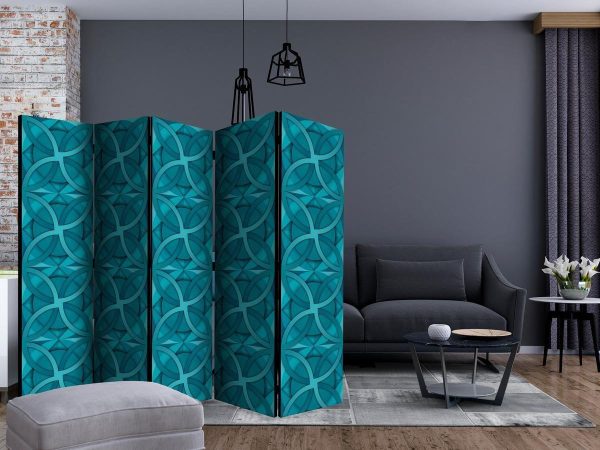 Room Divider - Geometric Turquoise II