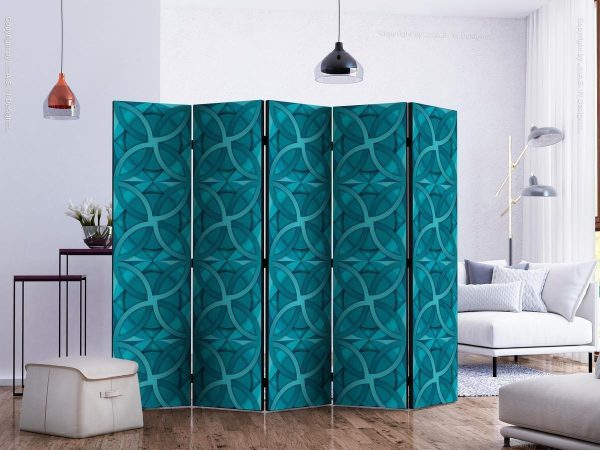 Room Divider - Geometric Turquoise II