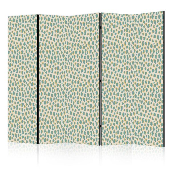Room Divider - Giraffe Pattern - Animal Pattern in Turquoise Spots on a Light Background