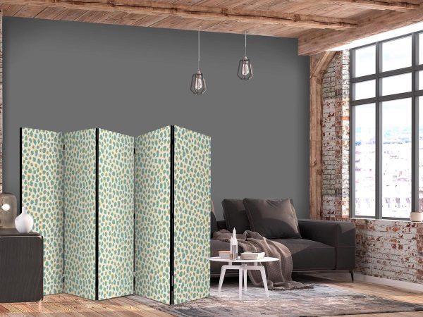 Room Divider - Giraffe Pattern - Animal Pattern in Turquoise Spots on a Light Background