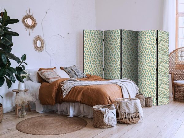 Room Divider - Giraffe Pattern - Animal Pattern in Turquoise Spots on a Light Background