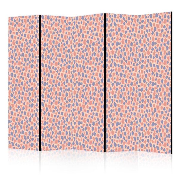 Room Divider - Giraffe Pattern - Colorful Animal Pattern in Blue-Pink Spots