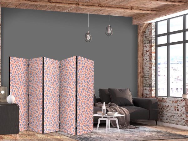 Room Divider - Giraffe Pattern - Colorful Animal Pattern in Blue-Pink Spots