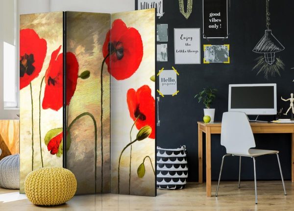 Room Divider - Golden Field of Poppies