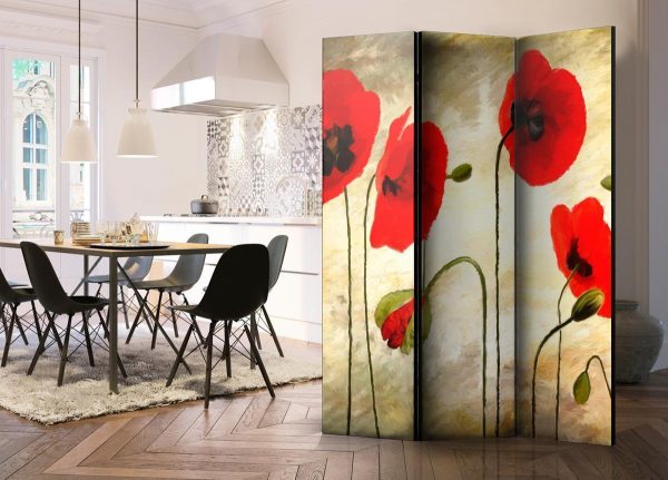 Room Divider - Golden Field of Poppies