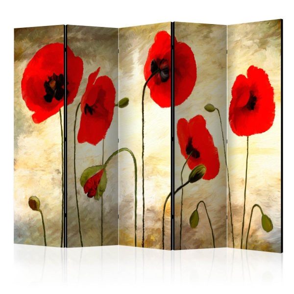 Room Divider - Golden Field of Poppies II