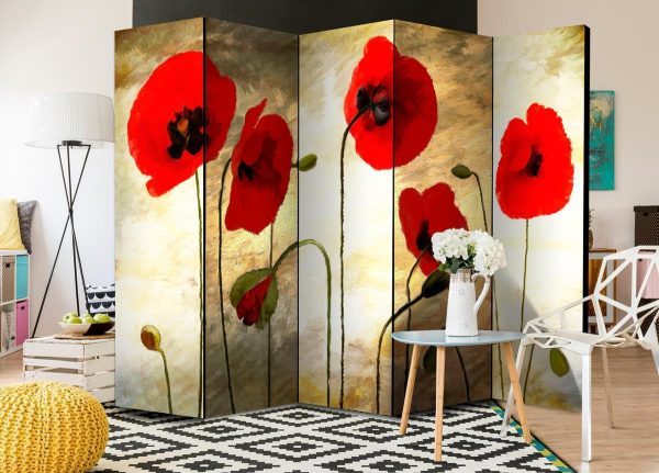 Room Divider - Golden Field of Poppies II