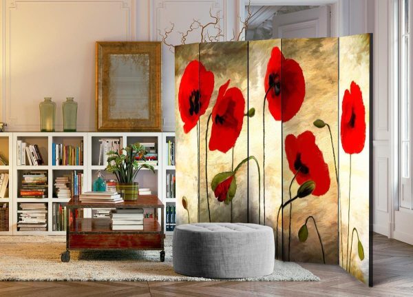 Room Divider - Golden Field of Poppies II