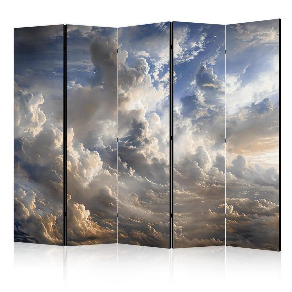 Room Divider - Golden Reflections on Clouds Foreshadowing Dusk