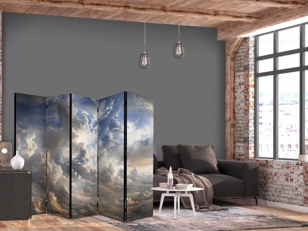 Room Divider - Golden Reflections on Clouds Foreshadowing Dusk