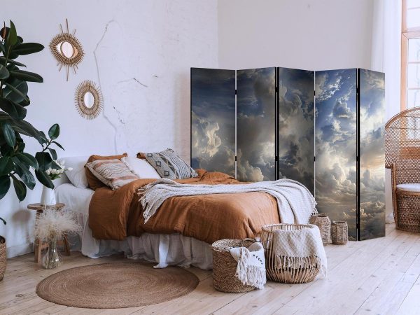 Room Divider - Golden Reflections on Clouds Foreshadowing Dusk