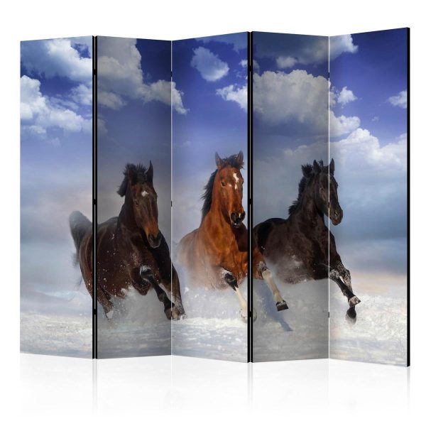 Room Divider - Horses in the Snow II