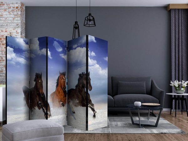 Room Divider - Horses in the Snow II