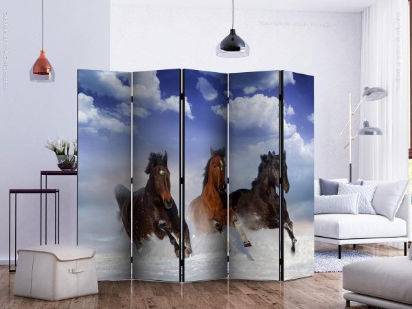 Room Divider - Horses in the Snow II