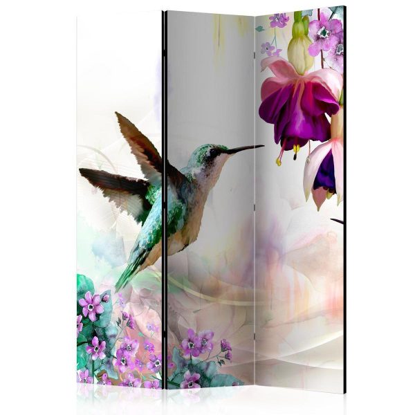 Room Divider - Hummingbirds and Flowers