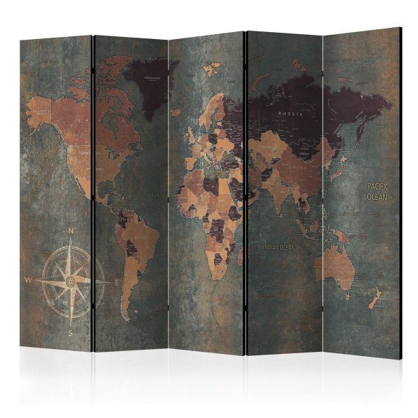 Room Divider - Map in browns and greys