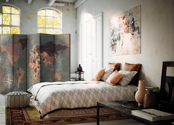 Room Divider - Map in browns and greys